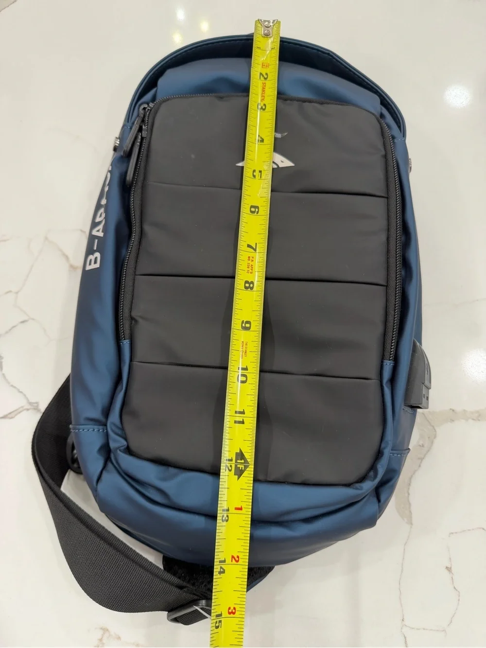 B-APASA Anti-Theft Sling Bag with USB Charging Port — Blue & Black